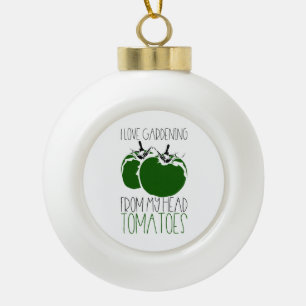 Gardening Tomatoes Ceramic Ball Christmas Ornament