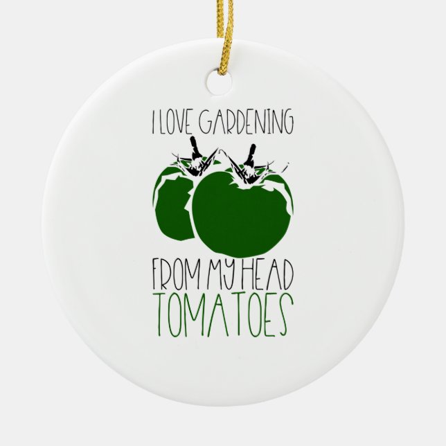 Gardening Tomatoes Ceramic Tree Decoration (Front)