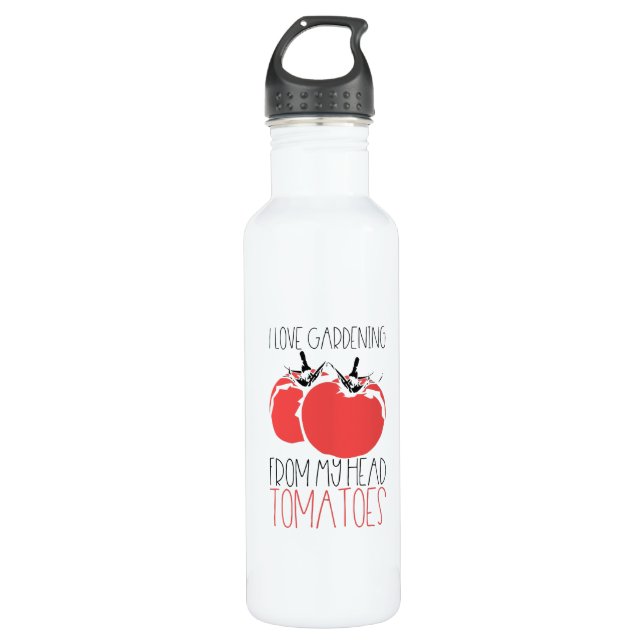 Gardening Tomatoes Gardener Gift 710 Ml Water Bottle (Front)