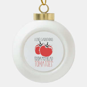 Gardening Tomatoes Gardener Gift Ceramic Ball Christmas Ornament