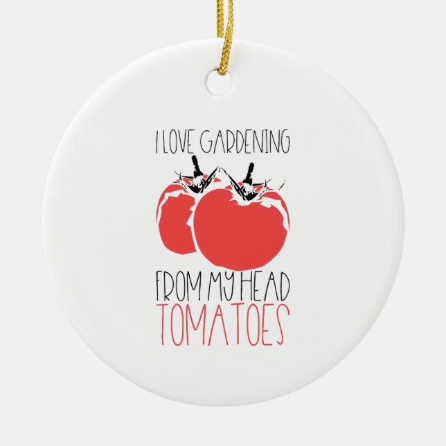 Gardening Tomatoes Gardener Gift Ceramic Tree Decoration (Front)