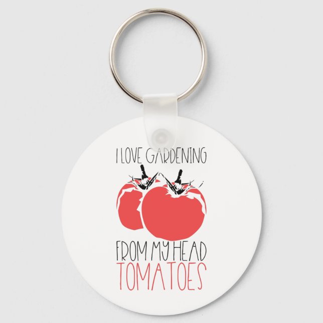 Gardening Tomatoes Gardener Gift Key Ring (Front)