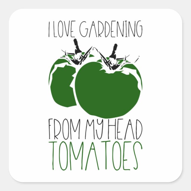 Gardening Tomatoes Square Sticker (Front)