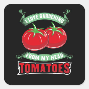 Gardening Tomatoes Square Sticker