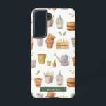 Gardening Tool Watercolor Pattern Samsung Galaxy Case<br><div class="desc">This cute phone case features your name with gardening tool patterns in watercolor. Personalise it for your needs. You can find matching products at my store.</div>