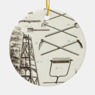 Gardening tools and a mobile pruning platform, fro ceramic tree decoration