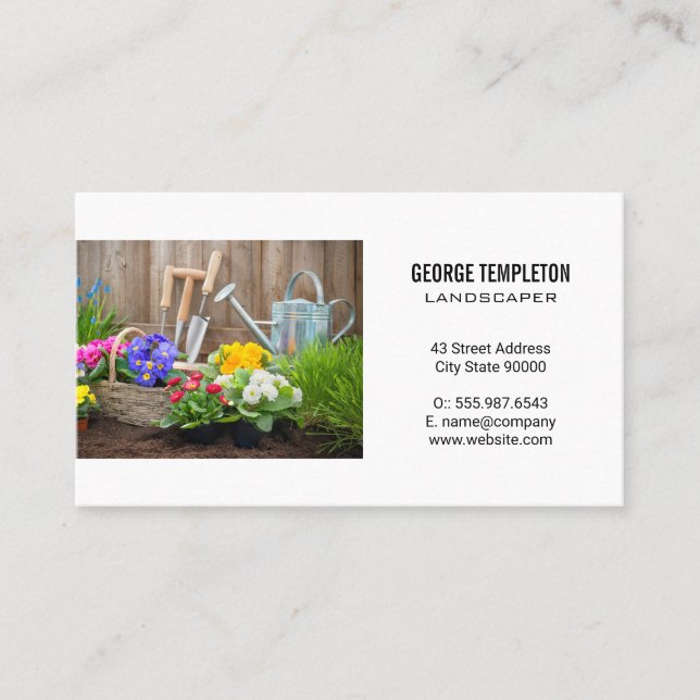 Gardening Tools and Supplies Business Card (Front)