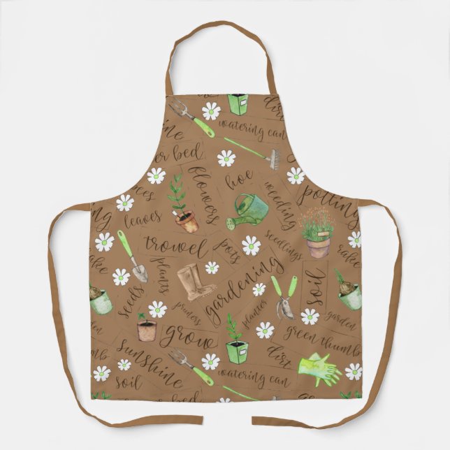 Gardening Tools and Text Br ID753 Apron (Front)