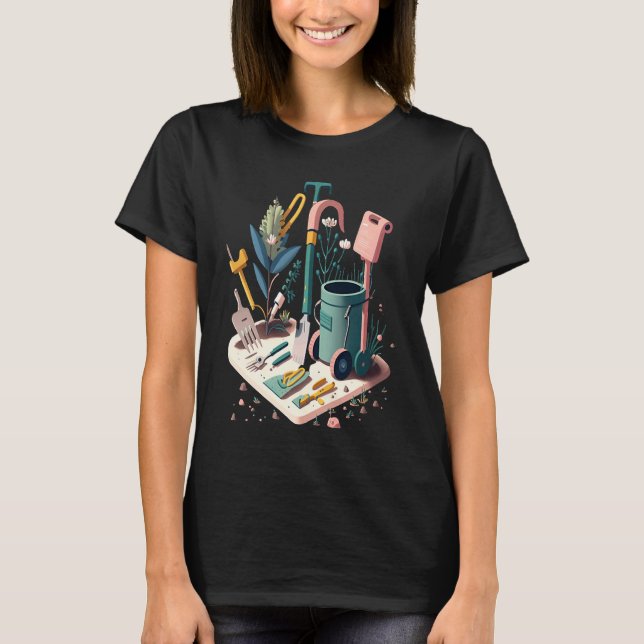 Gardening Tools Collector Pop Gardener Mom T-Shirt (Front)