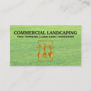 Gardening Tools Logo   Grass   Landscaping Business Card