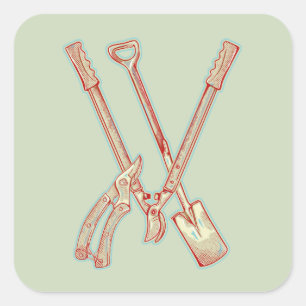 Gardening tools Loppers Square Sticker
