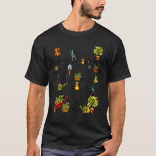 Gardening Tools Music Note Staff Gardener Plant T-Shirt