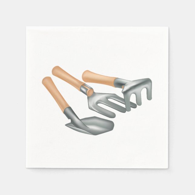 Gardening Tools Paper Napkins (Front)