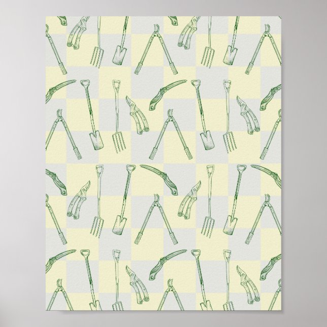 Gardening tools Pattern Poster (Front)