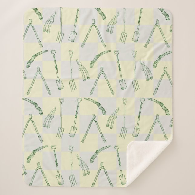 Gardening tools Pattern Sherpa Blanket (Front)