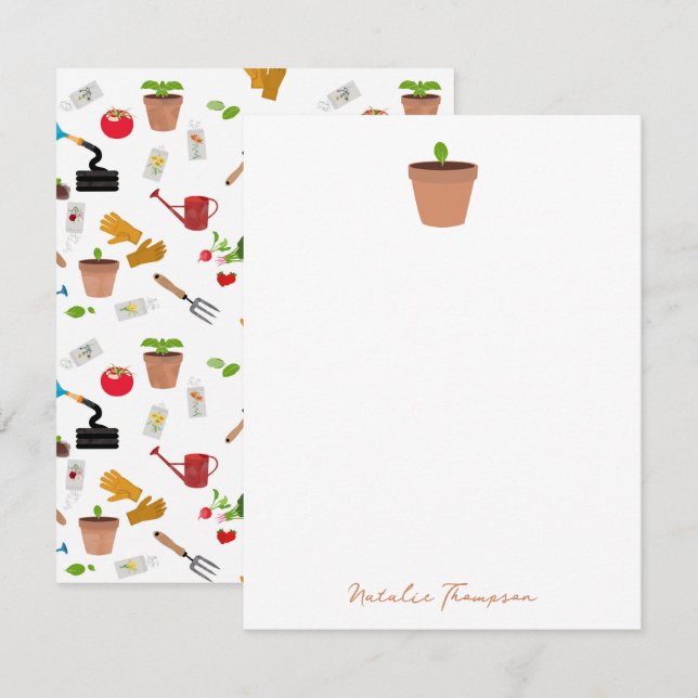 Gardening Tools Plants Gardener Nursery Pattern Card (Front/Back)