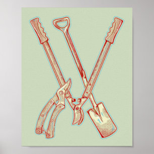 Gardening tools poster