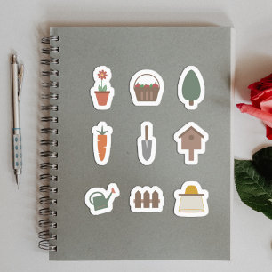 Gardening Tools Stickers Set
