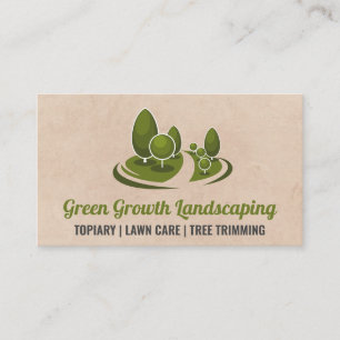 Gardening Tools Topiary Shaped Trees Business Card