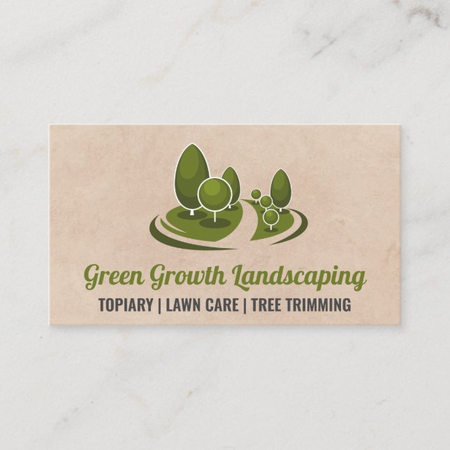 Gardening Tools | Topiary Shaped Trees Business Card (Front)