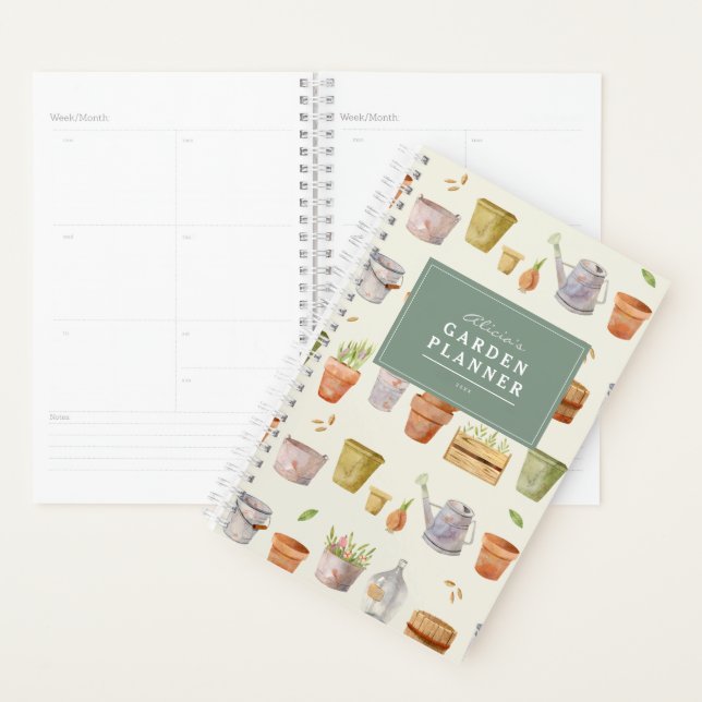 Gardening Tools Watercolor Garden Planner (Display)