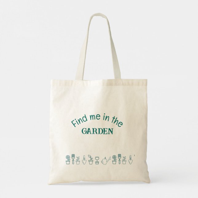 Gardening Tote Bag, Plant Lover Garden Bag (Back)