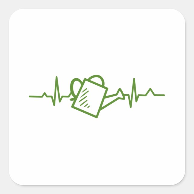 Gardening Watering Can Square Sticker (Front)