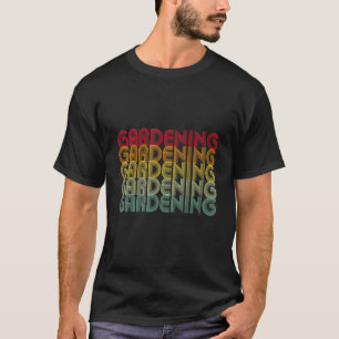 Gardening Wavy Letters Graphic Retro Vintage T-Shirt