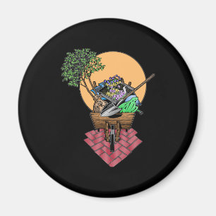 Gardening Wheel Barrel Design Magnet
