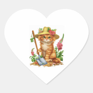 Gardening with Cats Heart Sticker