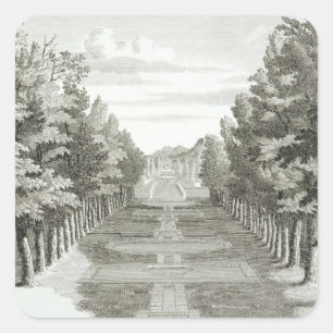 Gardens at Tshehar-Bagh, Isfahan, from' Voyages du Square Sticker