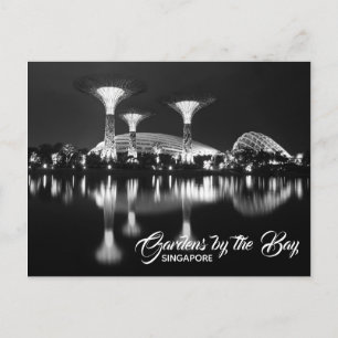 Gardens by the Bay Singapore Black and White Postc Postcard