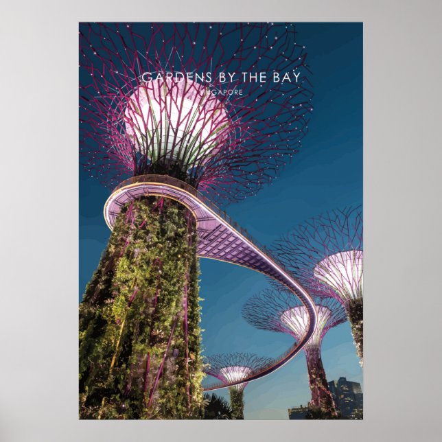 Gardens by the Bay, Singapore Travel Artwork Poster (Front)