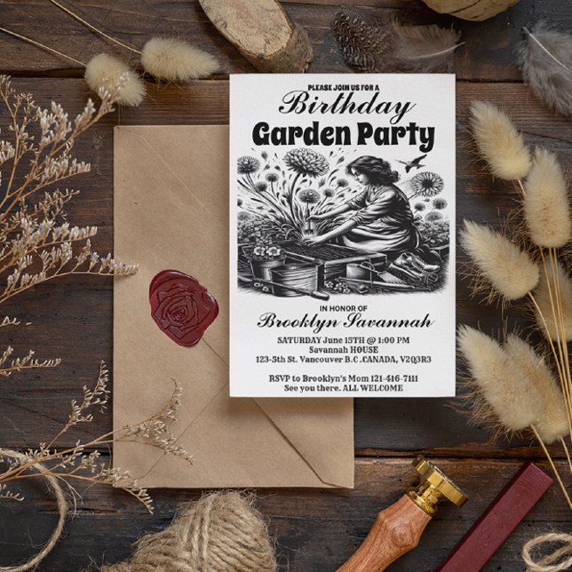 Gardens Gentle Hand Garden Party Invitation Postcard (Creator Uploaded)