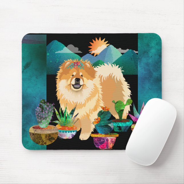 GARDENS MAKE ME SMILE  Chow - Mousepad (With Mouse)