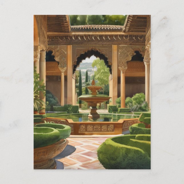 Gardens of Alhambra Spain Postcard (Front)