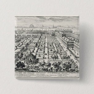 Gardens of the Quirinale, from 'Li Giardini di Rom 15 Cm Square Badge