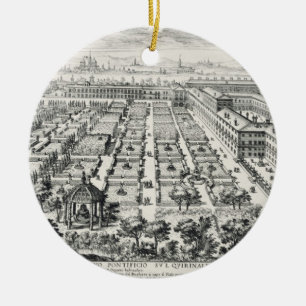 Gardens of the Quirinale, from 'Li Giardini di Rom Ceramic Tree Decoration