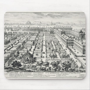 Gardens of the Quirinale, from 'Li Giardini di Rom Mouse Mat