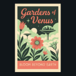 Gardens of Venus – Retro Space Botanical Poster<br><div class="desc">Escape to a world where flowers bloom beyond Earth with this captivating wall art print inspired by vintage travel posters. “Gardens of Venus” sprouts with lush coral flowers against a dreamy green cosmic backdrop, where floating platforms hint at extraterrestrial landscapes. Perfect for adding a touch of whimsy to living rooms,...</div>