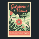 Gardens of Venus – Retro Space Botanical Poster<br><div class="desc">Escape to a world where flowers bloom beyond Earth with this captivating wall art print inspired by vintage travel posters. “Gardens of Venus” sprouts with lush coral flowers against a dreamy green cosmic backdrop, where floating platforms hint at extraterrestrial landscapes. Perfect for adding a touch of whimsy to living rooms,...</div>