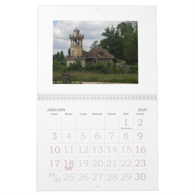 Gardens of Versailles Calendar (Jan 2027)