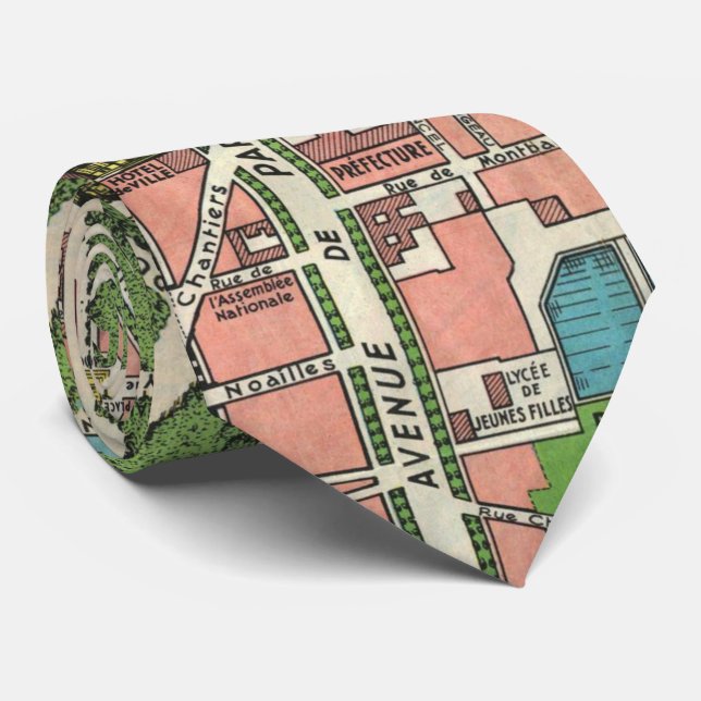 Gardens of Versailles, Restored Vintage 1920 Tie (Rolled)