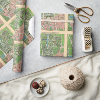 Gardens of Versailles, Restored Vintage 1920 Wrapping Paper