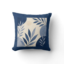 Gardens Syracuse Ivory Blue Foliage Cushion