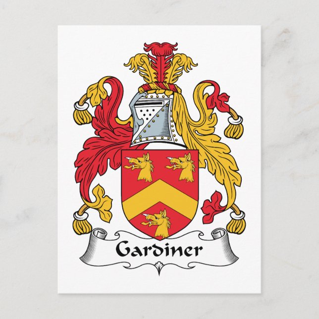 Gardiner Family Crest Postcard (Front)
