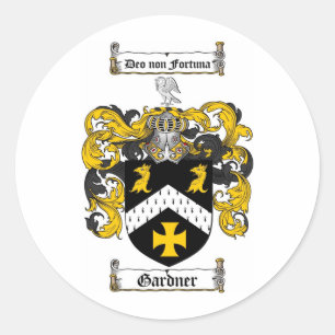 GARDNER FAMILY CREST -  GARDNER COAT OF ARMS CLASSIC ROUND STICKER
