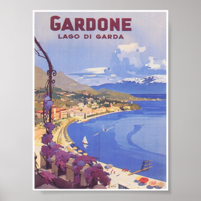 Gardone Italy Vintage Travel Poster (Front)