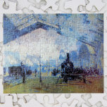 Gare Saint-Lazare Train Station by Claude Monet Jigsaw Puzzle<br><div class="desc">The Gare Saint-Lazare, Train of Normandy (1877) by Claude Monet is a vintage impressionism fine art painting, part of a 12 painting series. The Gare Saint-Lazare, one of Paris’s largest and busiest train stations. About the artist: Claude Monet was a founder of the French impressionist painting movement with most of...</div>