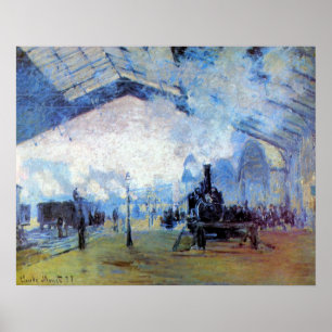 Gare Saint-Lazare Train Station by Claude Monet Poster